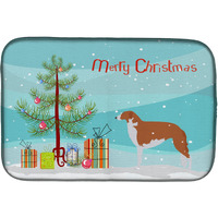 "Caroline's Treasures Borzoi Russian Greyhound Merry Christmas Tree Dish Drying Mat, 14"" x 21"""