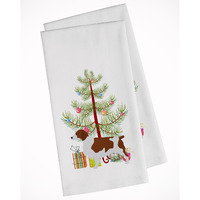 Welsh Springer Spaniel Merry Christmas Tree White Kitchen Towel Set of 2