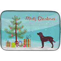 "Caroline's Treasures American Water Spaniel Merry Christmas Tree Dish Drying Mat, 14"" x 21"""