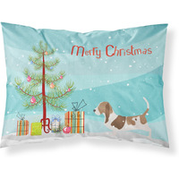 Caroline's Treasures Christmas Tree Basset Hound Merry Fabric Standard Pillowcase BB2920PILLOWCASE