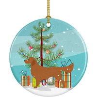 "Caroline's Treasures Golden Retriever Merry Christmas Tree Ceramic Ornament, Multicolor"