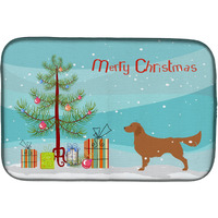"Caroline's Treasures Golden Retriever Merry Christmas Tree Dish Drying Mat, 14"" x 21"""