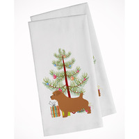 Norfolk Terrier Merry Christmas Tree White Kitchen Towel Set of 2