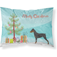 Caroline's Treasures Christmas Tree German Pinscher Merry Fabric Standard Pillowcase BB2931PILLOWCASE