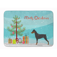 "Caroline's Treasures German Pinscher Merry Christmas Tree Floor Mat, 19"" x 27"", Multicolor"