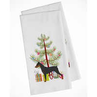 German Pinscher Merry Christmas Tree White Kitchen Towel Set of 2