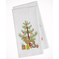 Italian Greyhound Merry Christmas Tree White Kitchen Towel Set of 2