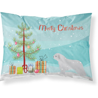 Caroline's Treasures Christmas Tree Spanish Water Dog Merry Fabric Standard Pillowcase BB2933PILLOWCASE