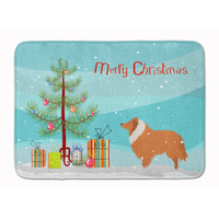 "Caroline's Treasures Collie Dog Merry Christmas Tree Floor Mat, 19"" x 27"", Multicolor"