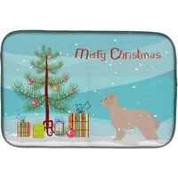 "Caroline's Treasures Pyrenean Shepherd Dog Merry Christmas Tree Dish Drying Mat, 14"" x 21"""