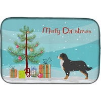 "Caroline's Treasures Bernese Mountain Dog Merry Christmas Tree Dish Drying Mat, 14 x 21"