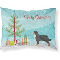 Caroline's Treasures Christmas Tree Bernese Mountain Dog Merry Fabric Standard Pillowcase BB2937PILLOWCASE