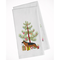 German Shepherd Merry Christmas Tree White Kitchen Towel Set of 2