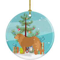 "Caroline's Treasures Caucasian Shepherd Dog Merry Christmas Tree Ceramic Ornament, Multicolor"