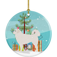 Caroline's Treasures Polish Tatra Sheepdog Merry Christmas Tree Ceramic Ornament