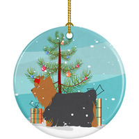 Caroline's Treasures Yorkshire Terrier Yorkie Merry Christmas Tree Ceramic Ornament