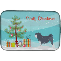 "Caroline's Treasures Lowchen Merry Christmas Tree Dish Drying Mat, 14"" x 21"""