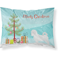 Caroline's Treasures Christmas Tree Maltese Merry Fabric Standard Pillowcase BB2954PILLOWCASE