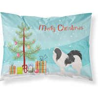 Caroline's Treasures Christmas Tree Japanese Chin Merry Fabric Standard Pillowcase BB2955PILLOWCASE