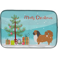 "Caroline's Treasures Pekingese Merry Christmas Tree Dish Drying Mat, 14"" x 21"""