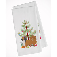 Pekingese Merry Christmas Tree White Kitchen Towel Set of 2