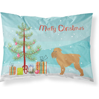 Caroline's Treasures Christmas Tree Brussels Griffon Merry Fabric Standard Pillowcase BB2958PILLOWCASE