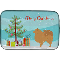 "Caroline's Treasures Pomeranian Merry Christmas Tree Dish Drying Mat, 14"" x 21"""