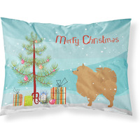Caroline's Treasures Christmas Tree Pomeranian Merry Fabric Standard Pillowcase BB2960PILLOWCASE