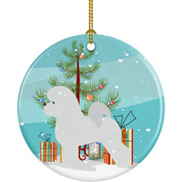 "Caroline's Treasures Bichon Frise Merry Christmas Tree Ceramic Ornament, Multicolor"
