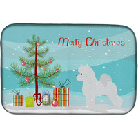 "Caroline's Treasures Bichon Frise Merry Christmas Tree Dish Drying Mat, 14"" x 21"", Multicolor"