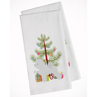 Bichon Frise Merry Christmas Tree White Kitchen Towel Set of 2