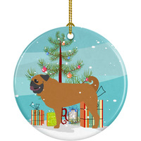 "Caroline's Treasures Pug Merry Christmas Tree Ceramic Ornament, Multicolor"