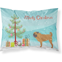 "Caroline's Treasures Pug Merry Christmas Tree Fabric Standard Pillowcase BB2965PILLOWCASE,"