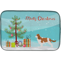 "Caroline's Treasures Cavalier King Charles Spaniel Merry Christmas Tree Dish Drying Mat, 14"" x 21"""