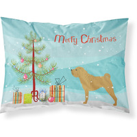 Caroline's Treasures Christmas Tree Shar Pei Merry Fabric Standard Pillowcase BB2970PILLOWCASE