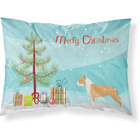 Caroline's Treasures Christmas Tree Staffordshire Bull Terrier Merry Fabric Standard Pillowcase BB2972PILLOWCASE