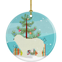 Caroline's Treasures Komondor Merry Christmas Tree Ceramic Ornament