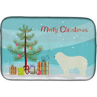 "Caroline's Treasures Komondor Merry Christmas Tree Dish Drying Mat, 14"" x 21"", Multicolor"