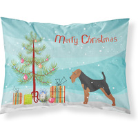 Caroline's Treasures Christmas Tree Airedale Terrier Merry Fabric Standard Pillowcase BB2975PILLOWCASE