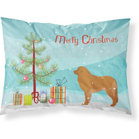 Caroline's Treasures Christmas Tree Leonberger Merry Fabric Standard Pillowcase BB2976PILLOWCASE