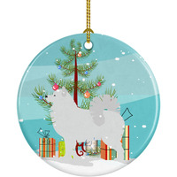 "Caroline's Treasures Samoyed Merry Christmas Tree Ceramic Ornament, Multicolor"