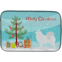 "Caroline's Treasures Samoyed Merry Christmas Tree Dish Drying Mat, 14"" x 21"""
