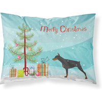 Caroline's Treasures Christmas Tree Doberman Pinscher Merry Fabric Standard Pillowcase BB2978PILLOWCASE