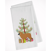 Belgian Shepherd Merry Christmas Tree White Kitchen Towel Set of 2