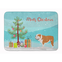 "Caroline's Treasures English Bulldog Merry Christmas Tree Floor Mat, 19"" x 27"", Multicolor"