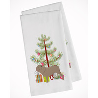 Neapolitan Mastiff Merry Christmas Tree White Kitchen Towel Set of 2