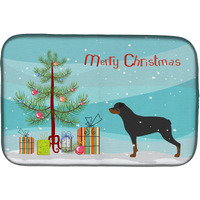 "Caroline's Treasures Rottweiler Merry Christmas Tree Dish Drying Mat, 14"" x 21"", Multicolor"