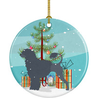 "Caroline's Treasures Portuguese Water Dog Merry Christmas Tree Ceramic Ornament, Multicolor"