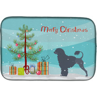 "Caroline's Treasures Portuguese Water Dog Merry Christmas Tree Dish Drying Mat, 14"" x 21"""