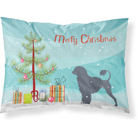 Caroline's Treasures Christmas Tree Portuguese Water Dog Merry Fabric Standard Pillowcase BB2986PILLOWCASE